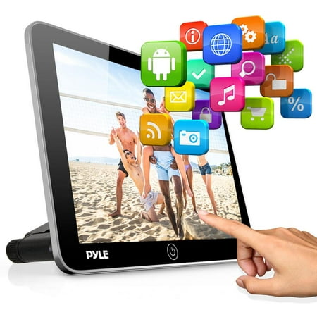 PYLE PLDANDHR1053 - Android Touchscreen Tablet Entertainment Display - Vehicle Headrest Mount Multimedia System with Bluetooth, Wi-Fi & App Download (10.5’’ (Best Secure Messaging App)