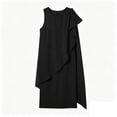thumbnail image 4 of ClodeEU Women's Chiffon Sleeveless Crewneck Midi Dress ,Casual Solid Color Summer Dress Black,Women's Plus L, 4 of 5