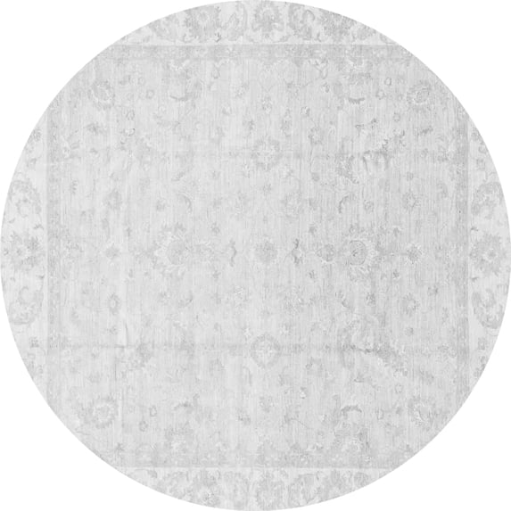 Ahgly Company Indoor Round Abstract Gray Modern Area Rugs, 6' Round