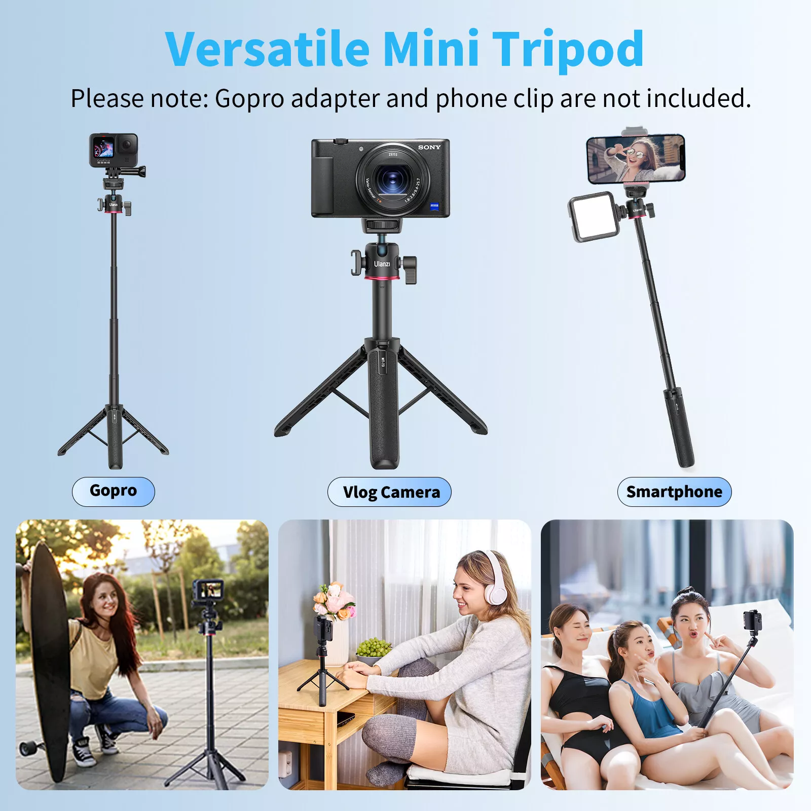Ulanzi MT-73 Mini Desktop Tripod – 55cm Extendable Tripod for DSLR Cameras & Smartphones