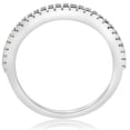 thumbnail image 2 of Pompeii 1/10ct Pave Diamond Wedding Ring 10k White Gold Stackable Womens Thin Band, 2 of 3