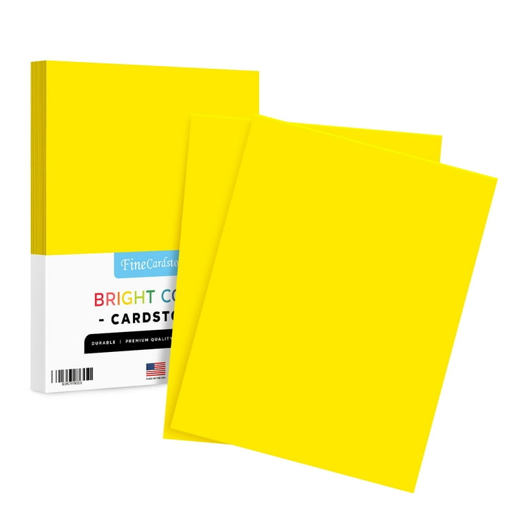 Bright Color Card Stock Paper, 65lb. 8.5 X 11 Inches - 50 Sheets - Yellow 