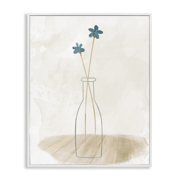 Stupell Industries Simple Watercolor Vase Botanical & Floral Painting White Framed Art Print Wall Art, 24 x 30