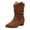 Brown, variant on Pandaie Women’s Western Slouchy Boots Soft Suede Pull on Wide Mid Calf Boots Cowboy Cowgirl Low Heel Fall Winter Casual Dress Boots Size 6‑10.5