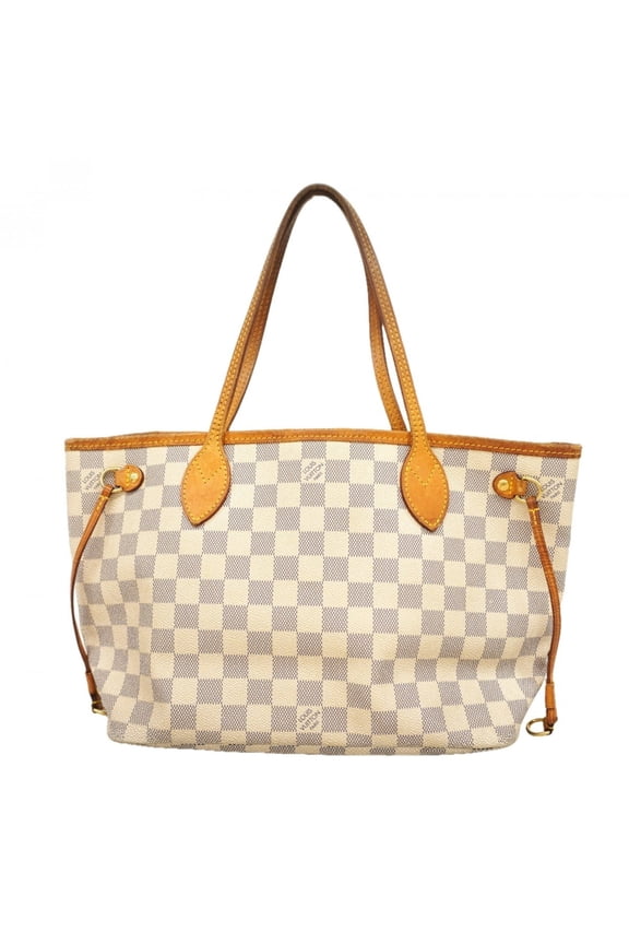 Pre-Owned Louis Vuitton Damier Azur Neverfull PM Tote Bag N51110 White Women's