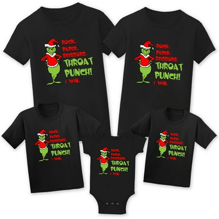 

Grinch Merry Christmas Personalized Cotton Family Tees Shirt Christmas Classic Grinch Xmas Clothes for Family Size XS-5XL