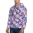 thumbnail image 3 of Lsque graffiti style Skull flower Pattern Casual Men's Hoodie,Hooded Sweatshirt with Kangaroo Pocket,Pullover Hoodie-XX-Large, 3 of 7