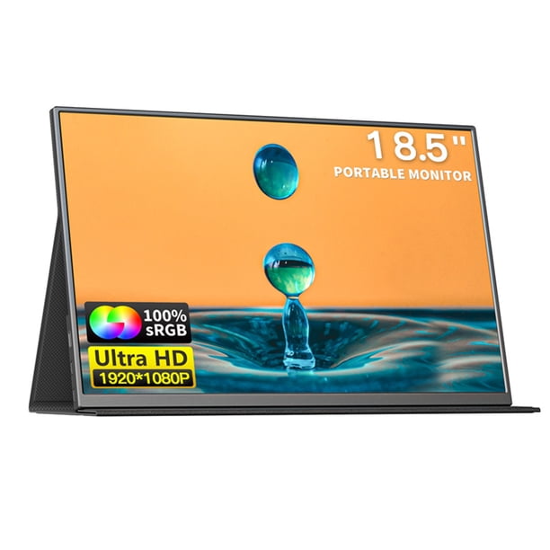 Supervisar Monitor portátil de 18,5 pulgadas Pantalla IPS 1080P Pantalla externa Monitor extendido Compatible con Switch/PS4/XBOX Frecuencia de actualización 100 Hz 100% sRGB Altavoces duales con