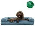 thumbnail image 3 of FurHaven Pet Products Faux Fur & Velvet Pillow Sofa Pet Bed for Dogs & Cats - Harbor Blue, Large, 3 of 9