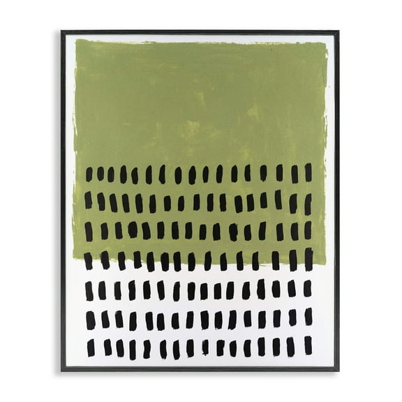 Stupell Industries Green Dotted Pattern Abstract Painting Black Framed Art Print Wall Art, 11 x 14