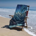 thumbnail image 4 of PHYHOO Abstract Art Oversized Quick Dry Microfiber Beach Towel Mountain Moon Lightweight Sand Free Towel Super Soft &amp; Absorbent for Travel Swimming Sports 30x60in, 4 of 8