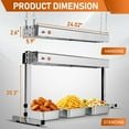 thumbnail image 2 of Ktaxon 24" Food Heat Lamp, 750W Stainless Steel Commercial Food Warmer Light with Hanging Chain, Silver, 2 of 8