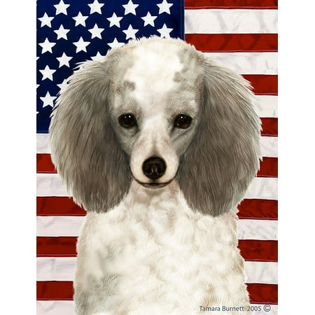 Poodle Silver - Best of Breed Patriotic II Garden Flags
