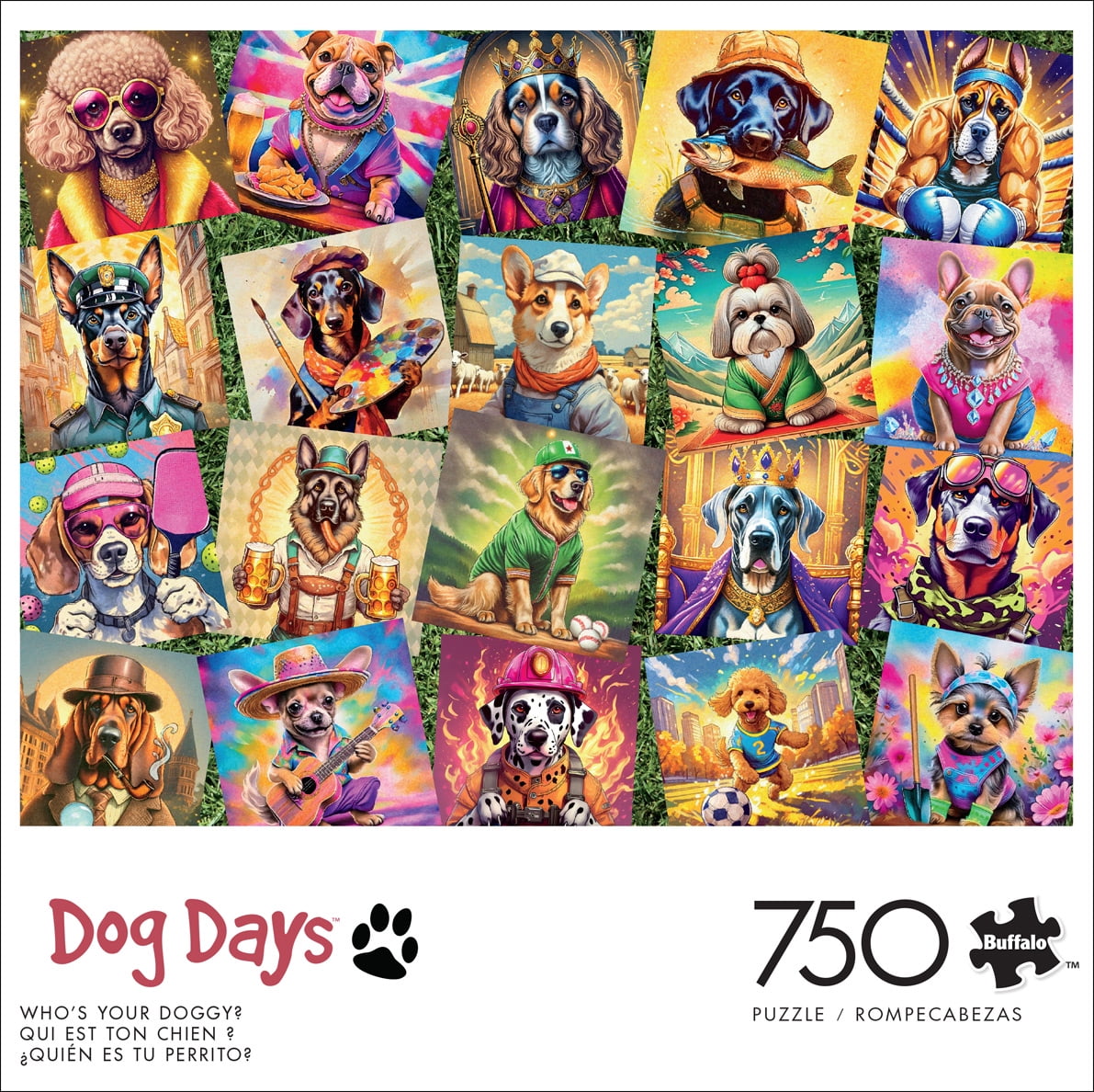 Buffalo Games Graffi*Tee Studios Who's Your Doggy 750 Piece Jigsaw Puzzle for Adults Challenging Puzzle Perfect for Game Nights - Finished Puzzle Size is 24 x 18