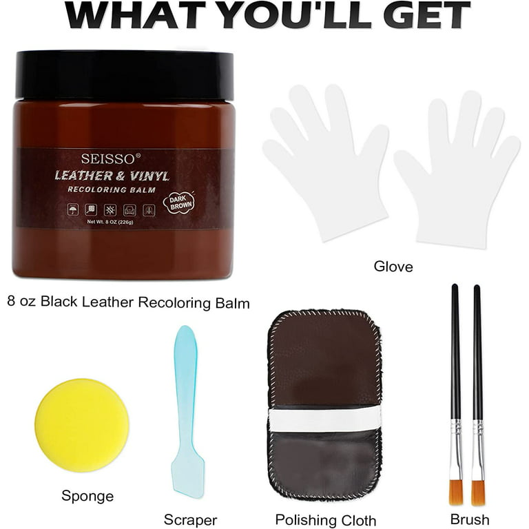 Furniture Clinic Leather Complete Restoration Kit, Includes Leather  Recoloring Balm, Leather Cleaner, Protection Cream, Sponge & Cloth