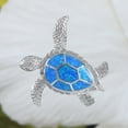 thumbnail image 4 of Gorgeous Large Hawaiian Sea Turtle Earring and Necklace, Sterling Silver Blue Opal Turtle Pendant, N6023S Birthday Mom Wife Christmas Gift, 4 of 10