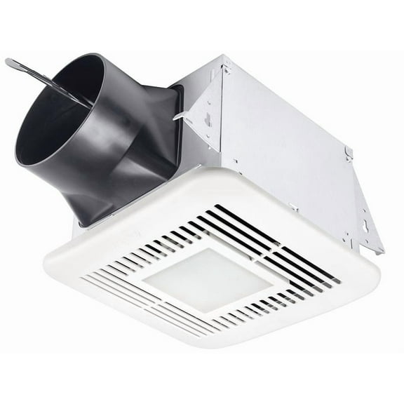 Delta Electronics ELT80-110LED BreezElite 80-110 CFM Exhaust Bath Fan, Dimmable LED Light & Adjustable High Speed