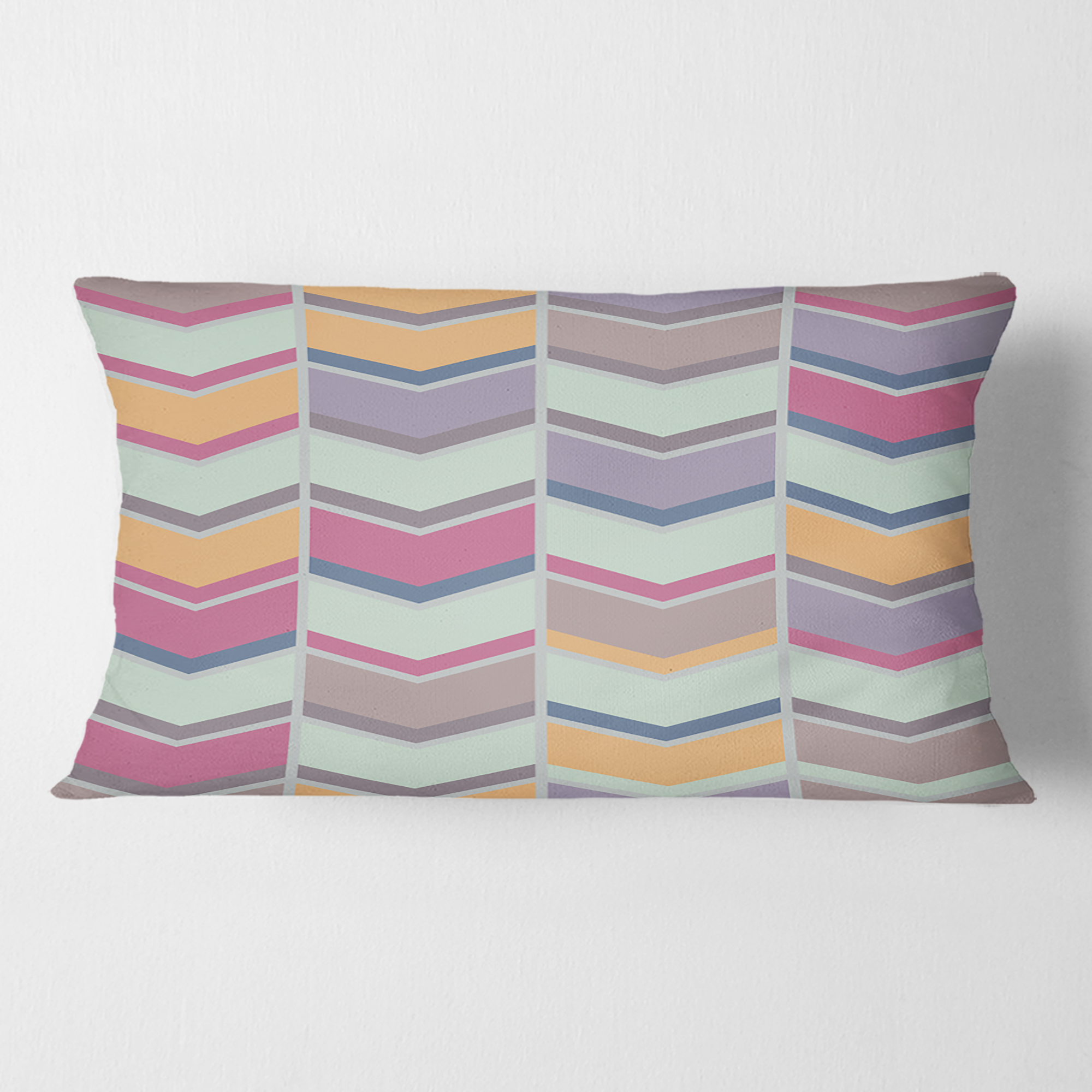 Designart Abstract Retro Geometrical Design X' Mid-Century Modern Throw Pillow - 12x20