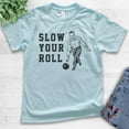 thumbnail image 2 of Kids Slow Your Roll Shirt, Youth Kids Boy Girl T-Shirt, Bowling Shirt, Funny Pun Shirt, Light Blue, Medium, 2 of 4