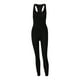 thumbnail image 2 of Mono de mujer Lucakuins, mameluco ahuecado sin mangas con cuello en U de color sólido para mujeres adultas, negro, S/M/L Lucakuins  moda, 2 of 9