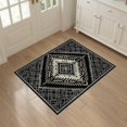 thumbnail image 3 of ODIKA 3'x5' Washable Area Rug Non-Slip, Flatweave, Easy Care Aesthetic Boho Interlocking Printed Symmetrical Border Bathroom for Hallway, Laundry Room, 3 of 7