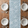 thumbnail image 4 of Table Runner 120 Inches Long for Kitchen Dining, Blue White Starfish Dresser Scarf Farmhouse, Dining Table Decorations for Wedding/Parties, Coastal Ocean Summer Sea Nautical 13 x 120 In, 4 of 8