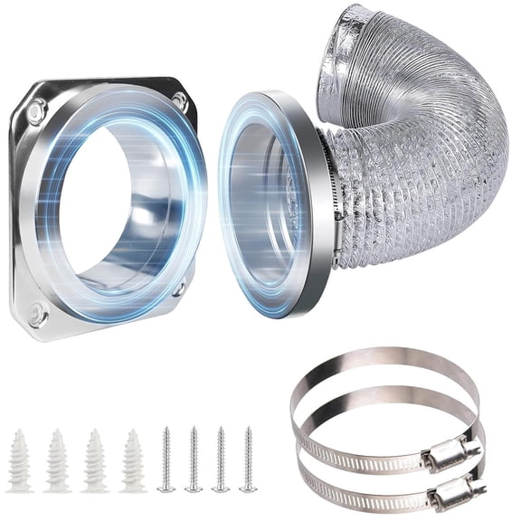 Magnetic Dryer Vent Coupler DV180 Sealed Dryer Vent Connector Kit Easy Clean Quick Connector Includes 2.6 ft 4 in Tubing and Two Stainless Steel Clamps