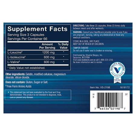 BodyTech BCAA - 2:1:1 Ratio (200 Capsules)