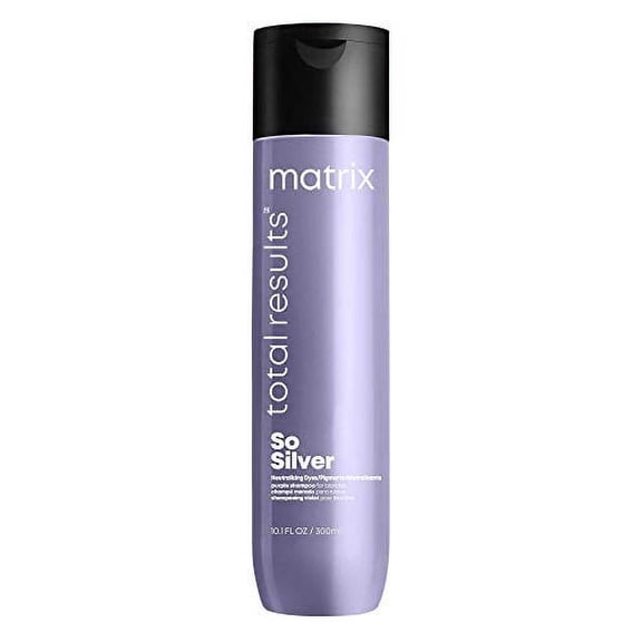 MATRIX Total Results So Silver Color Depositing Purple Shampoo For Neutralizing Yellow Tones | Tones Blonde & Silver Hair | For Color Treated Hair