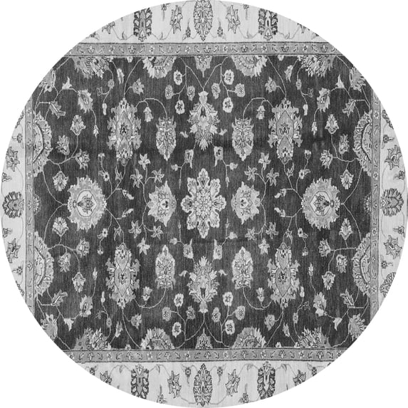 Ahgly Company Indoor Round Oriental Gray Traditional Area Rugs, 4' Round