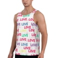 thumbnail image 2 of Pofeuu gray stripes and hearts Print Men's Workout Tank Tops Sleeveless Muscle Gym Shirt Quick Dry -Small, 2 of 7