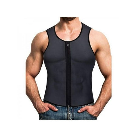 Polo Zipper Jacket - MarinaVida Men's Waist Trainer Gym Sauna Sweat Suit Zipper Sports Shirt Body Shaper Vest
