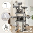 thumbnail image 4 of Amolife 68" X-Large Cat Tree and Tower for Indoor Cats, Condo House with Scratching Board & Thick Posts, Gray, 4 of 8