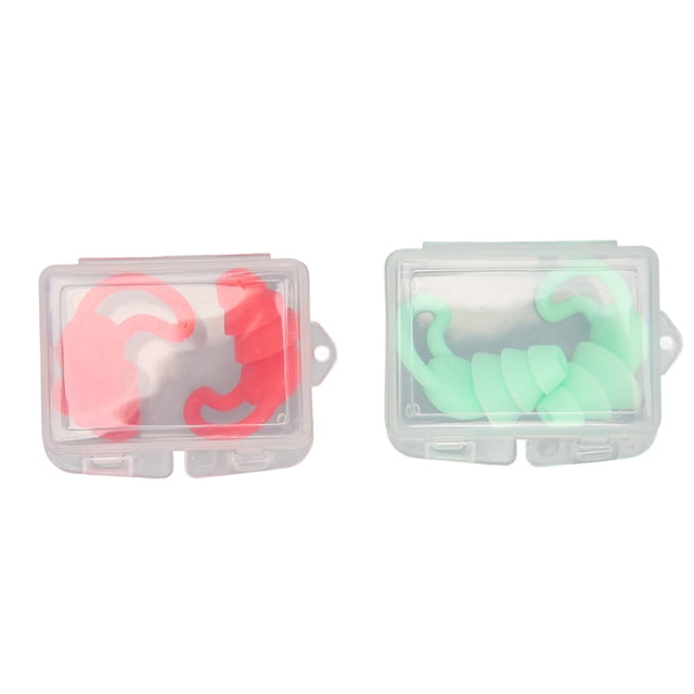 Bouchons d'Oreilles Antibruit, Isolation Acoustique en Silicone Rouge Vert Réutilisable Embouts d'Oreilles de Sommeil pour Voyage à Domicile