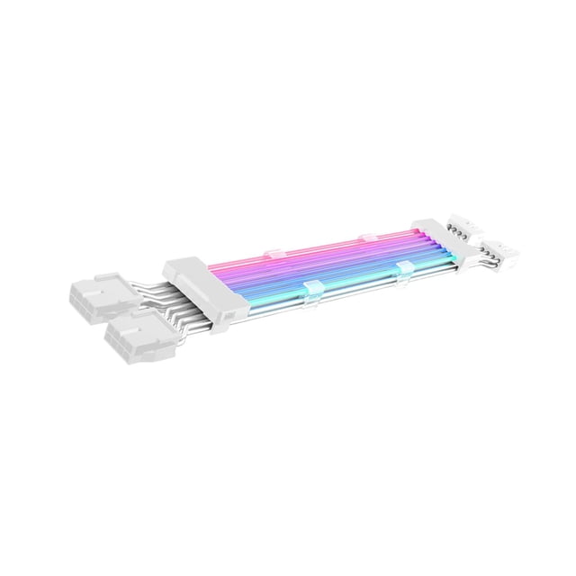 Cable de extensión RGB PSU Cables de PC Cable de extensión de alimentación RGB Tiras de LED de PCIe Blanco 2x8PIN perfke Cable de extensión