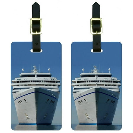 Graphics and More - Cruise Ship on Ocean Vacation Luggage Tags Suitcase Carry-On ID, Set of 2 ...