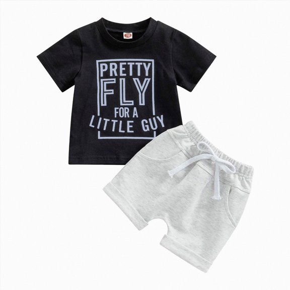 NIEWTR Toddler Boy Clothes Cartoon Spring Summer Short Sleeve T-Shirt and Shorts Kids Outfit Set 1T 2T 3T 4T 5T(18-24 Months)