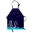 thumbnail image 1 of Swan Apron Silhouette of Big Winged Swan Floating on Waves in Lake Dark Starry Night Graphic Art, Unisex Kitchen Bib Apron with Adjustable Neck for Cooking Baking Gardening, White Blue, by Ambesonne, 1 of 3