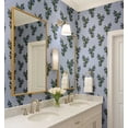 thumbnail image 3 of S4Sassy Buta Design Wallpaper- Asian Style Wall Covering, 25" X 240" Self-Adhesive Textured Vinyl Walls Paper, Decorative Wallwrap, Easy Diy Walls Covering For Bedroom, Living Room- Blue, 3 of 9