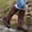 Brown, variant on Rainboots,Winter Vintage Buckle Strap Boots Western Cowboy Slip On Retro Ladies Footwear Shoes Work Boots For Women Mini Boots Women