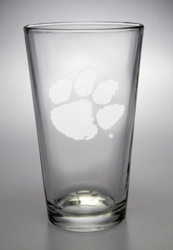Clemson Tigers Deep Etched Pub Pint Glass by Campus Crystal