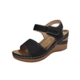 thumbnail image 2 of Wowcloth Women's Plus Size Beach Wedge Sandals – Comfortable Peep Toe Platform Design with Solid Color for Casual Summer Footwear, 2 of 9