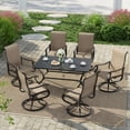 thumbnail image 2 of Techmilly Outdoor Dining Chairs , Patio Swivel Chairs Set of 6, Support 400lbs , Brown, 2 of 12
