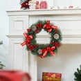 thumbnail image 6 of FastXmas 11.8 Inch Christmas Wreaths Decorations Red Flowers Pine-Needles and Pinecone Christmas Garland Hanging Ornaments Realistic Wreaths Decor for Door Winter Indoor Outdoor Christmas Party, 6 of 6