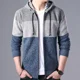 thumbnail image 3 of Ropa para hombre, jerseys con cremallera, suéteres de punto con cremallera para hombre, cuello sin capucha, cuello cálido, primavera y otoño, coreano, X Overfit Fun AS, 3 of 5