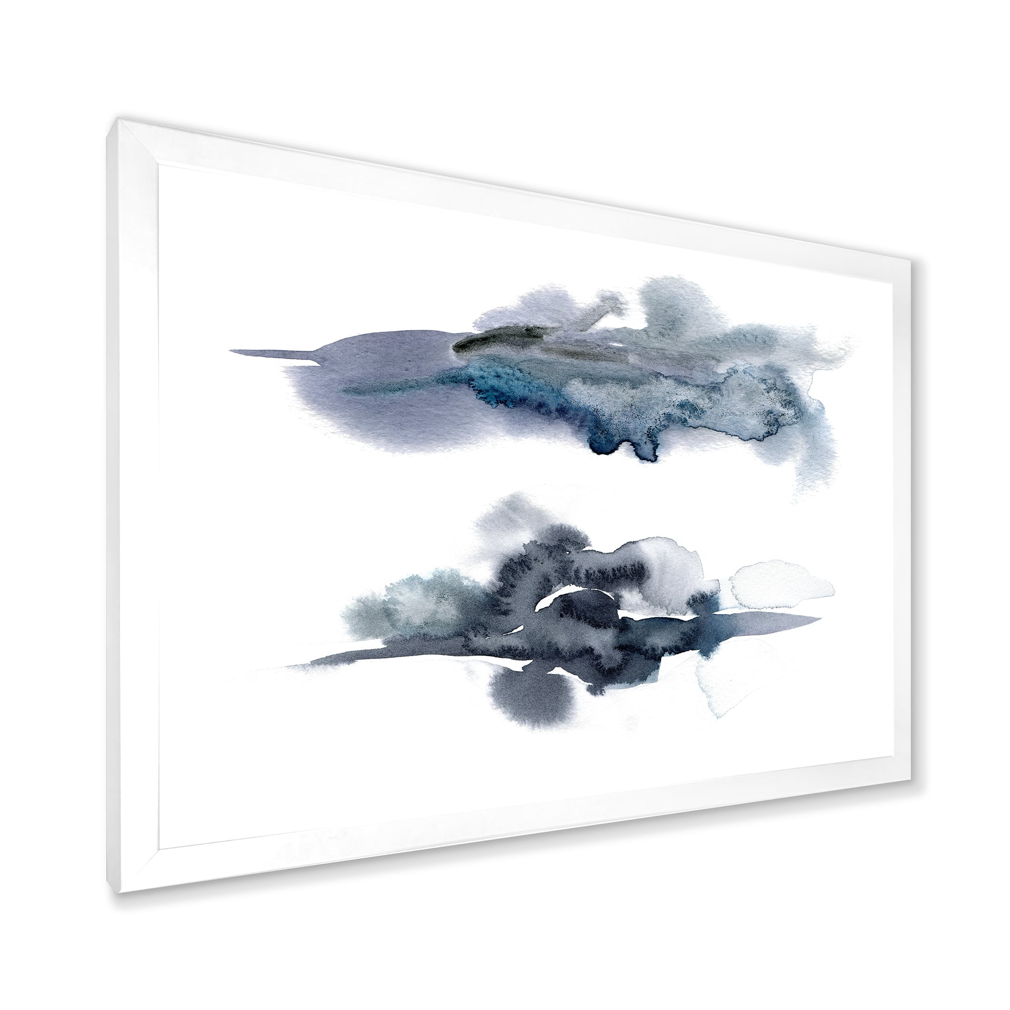 Designart 'Abstract Of Clouds Dark Blue Colored I' Modern Framed Art Print