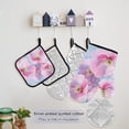 thumbnail image 5 of Watercolor Pink Flowers Apron Set with Oven Mitts Pot Holders Set of 5 Kitchen Stuff Accessories, 5 of 6