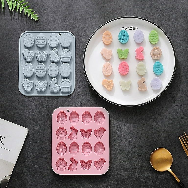 wirlsweal Silicone Mold Delicate Patterns Heat-resistant Non-stick Easy  Demoulding 16 Holes DIY Making Environmental Friendly Easter Bunny Egg Butterfly  Chocolate Mold Kitchen Supplies 