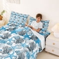 thumbnail image 3 of Erosebridal Boy Blue Starfish Queen Sheet Sets, Kawaii Sea Coral Bed Set, 4-Piece, 3 of 5
