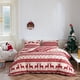 thumbnail image 4 of Juego de funda nórdica de fibra de poliéster para Navidad, juego de cama con copos de nieve de alce navideño rojo y azul, funda de edredón de microfibra suave y cómoda, 4 of 5